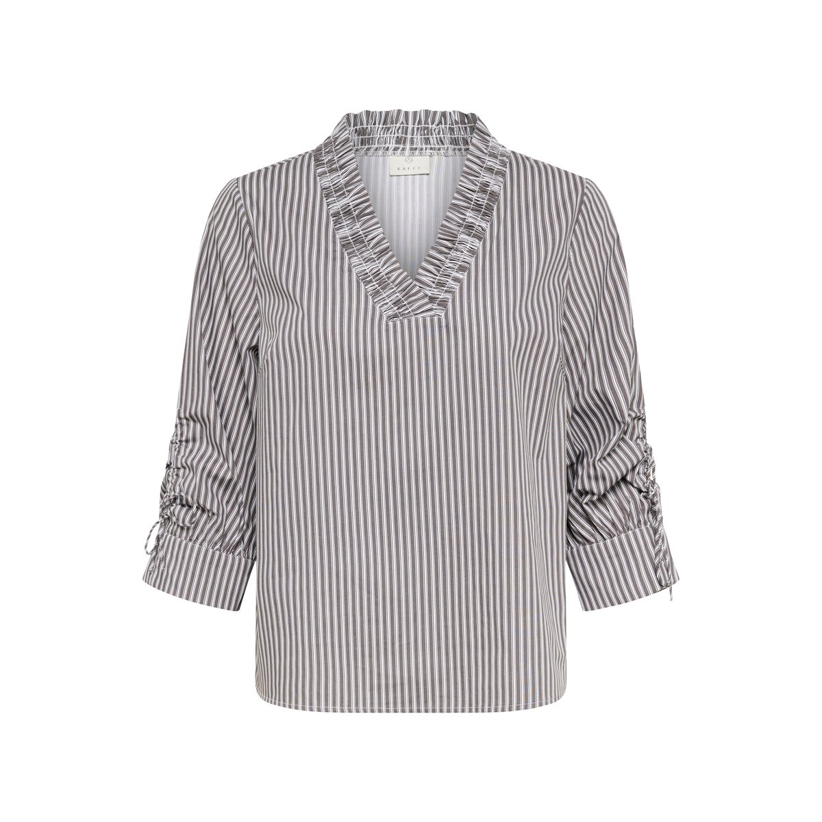Chemise à manches longues gris/blanc rayures, KAFFE