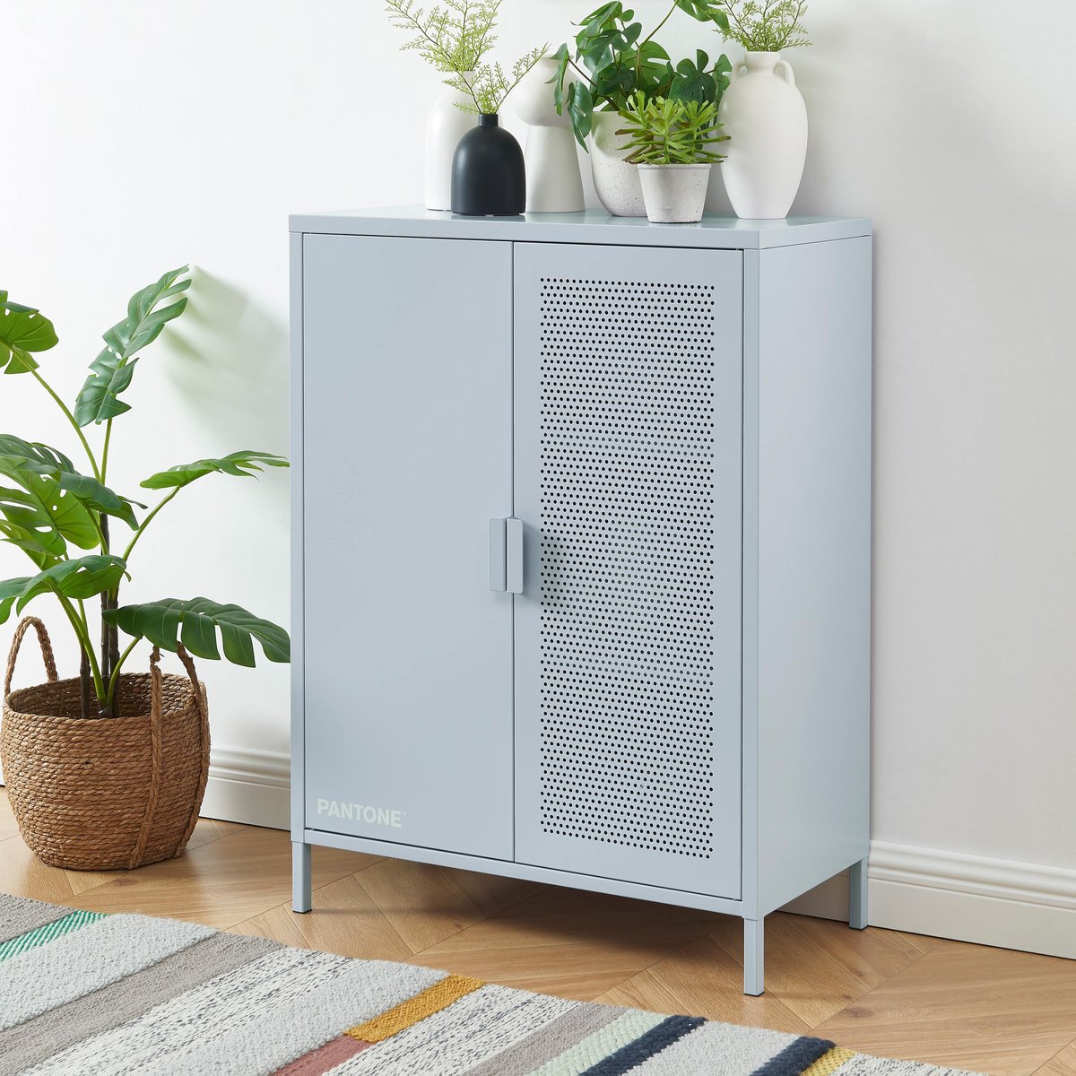 Buffet en acier 2 portes gris bleu, PANTONE