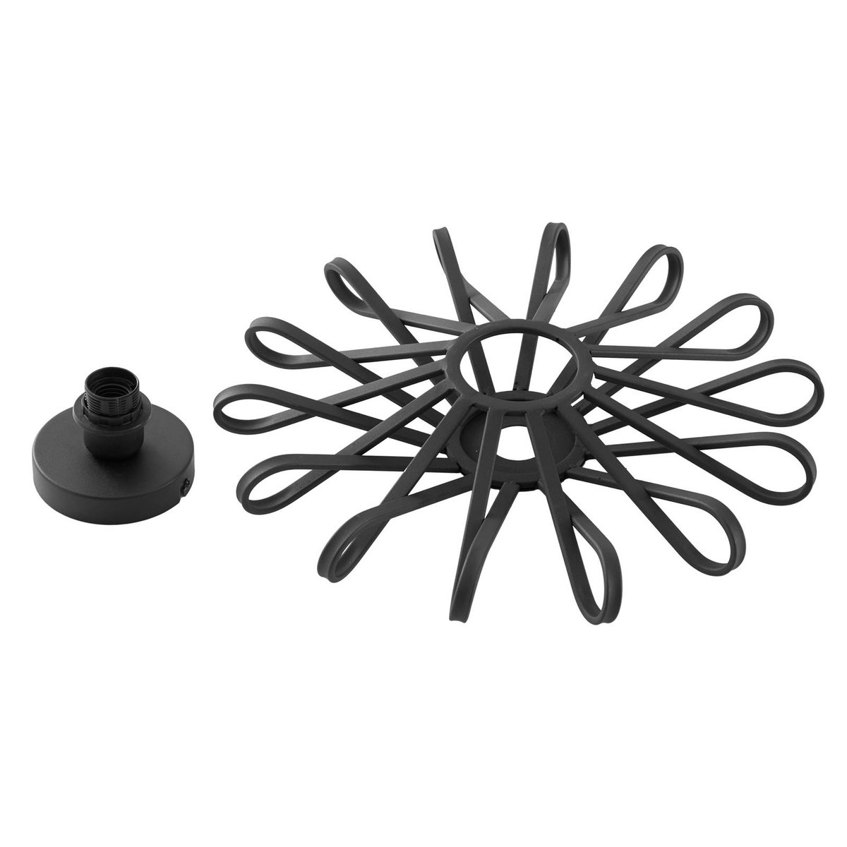 Plafonnier en métal traditionnel, Kaelen noir, LINDBY