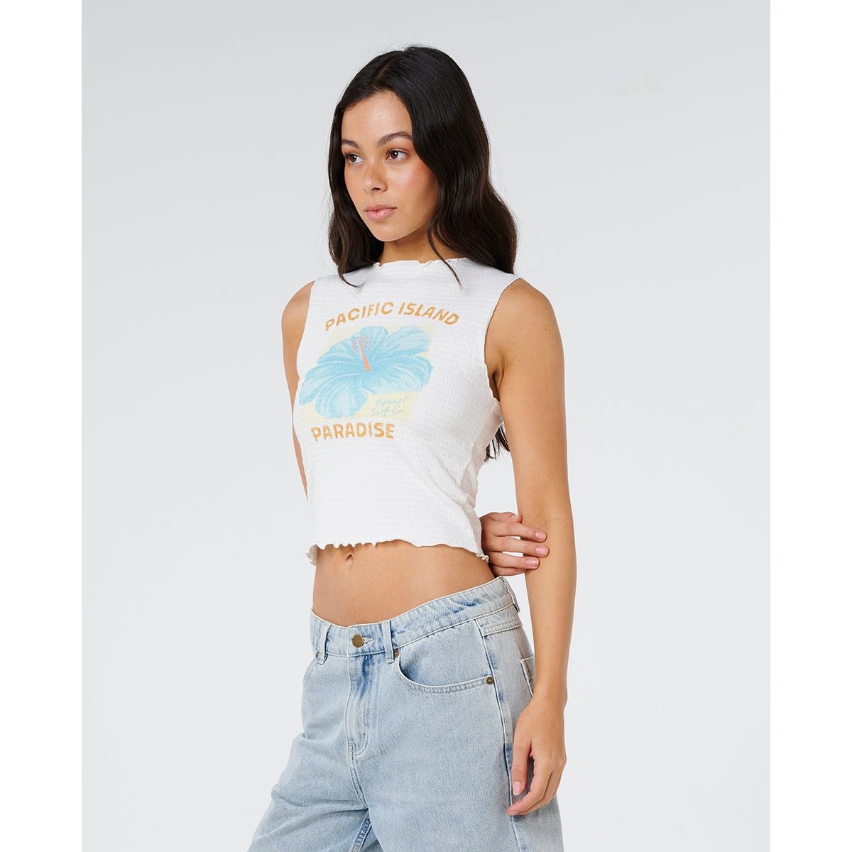 Débardeur Topanga Canyon froncé blanc, RIP CURL