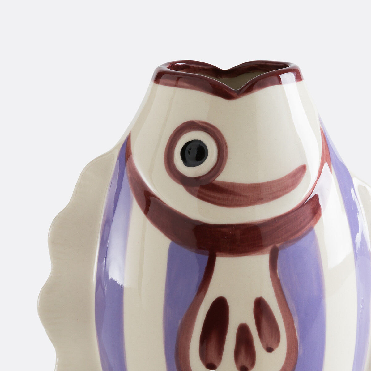 Vase forme poisson, en céramique, hauteur 31 cm, FISKA violet, LA REDOUTE INTERIEURS