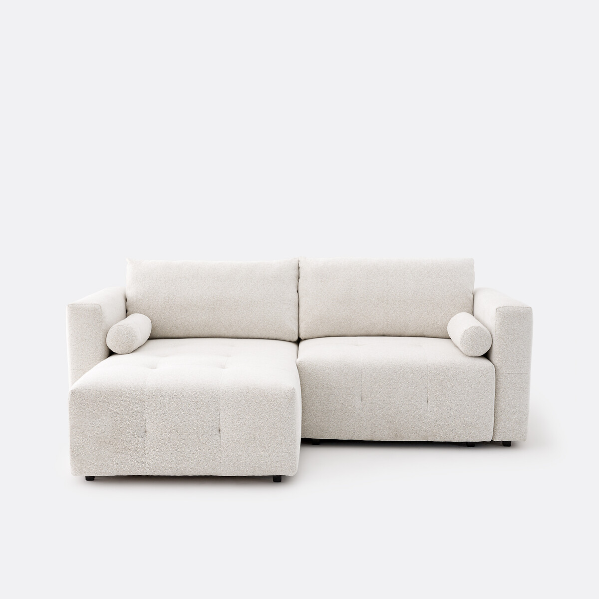Umkehrbares Ecksofa, umwandelbar, 3-Sitzer, aus melierter Chenille, MASI ecru, LA REDOUTE INTERIEURS