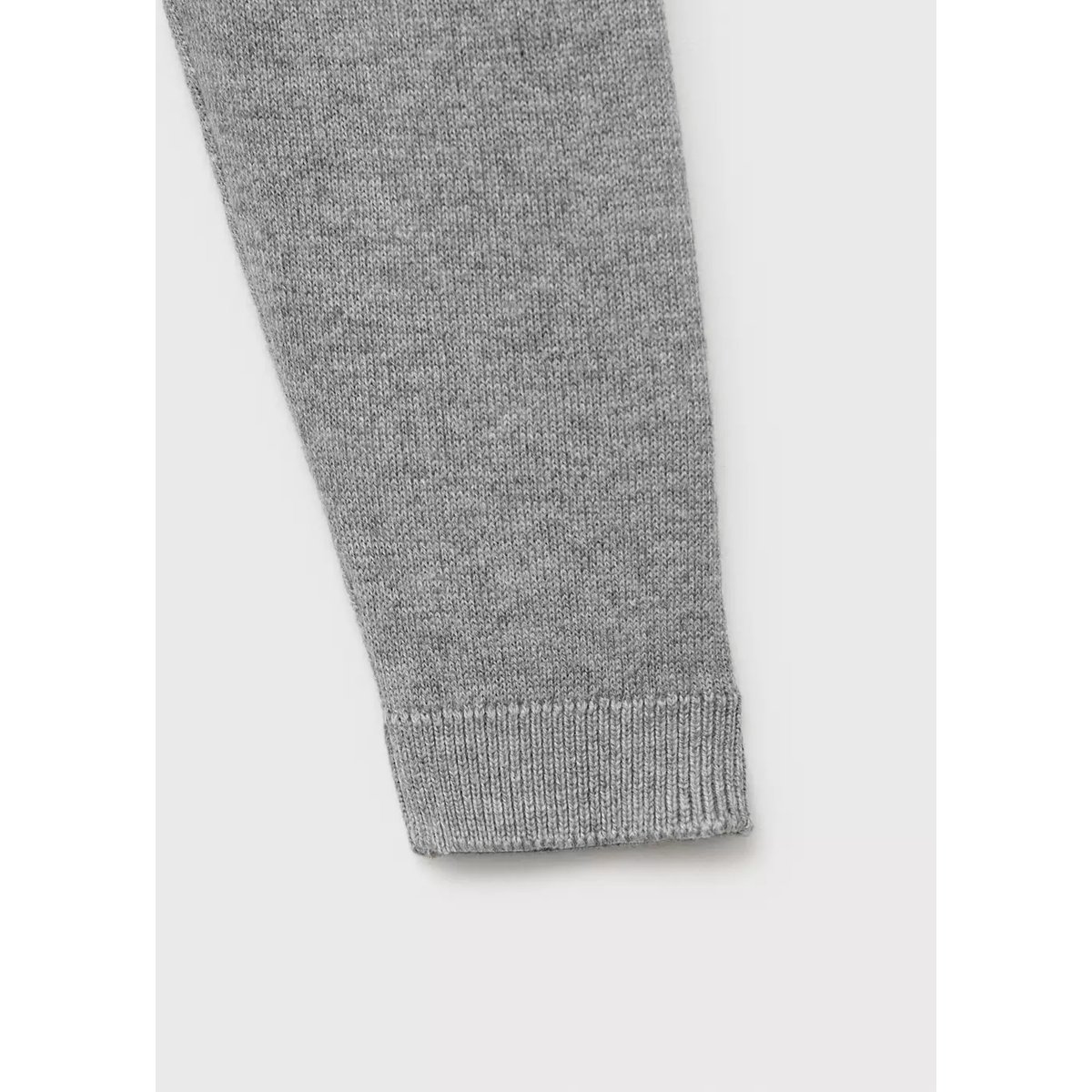 Pull-over maille détails côtelés gris chiné moyen, MANGO BABY