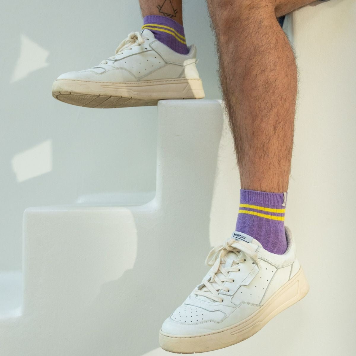 Chaussettes en coton peigné MI-HAUTES violet, BILLYBELT