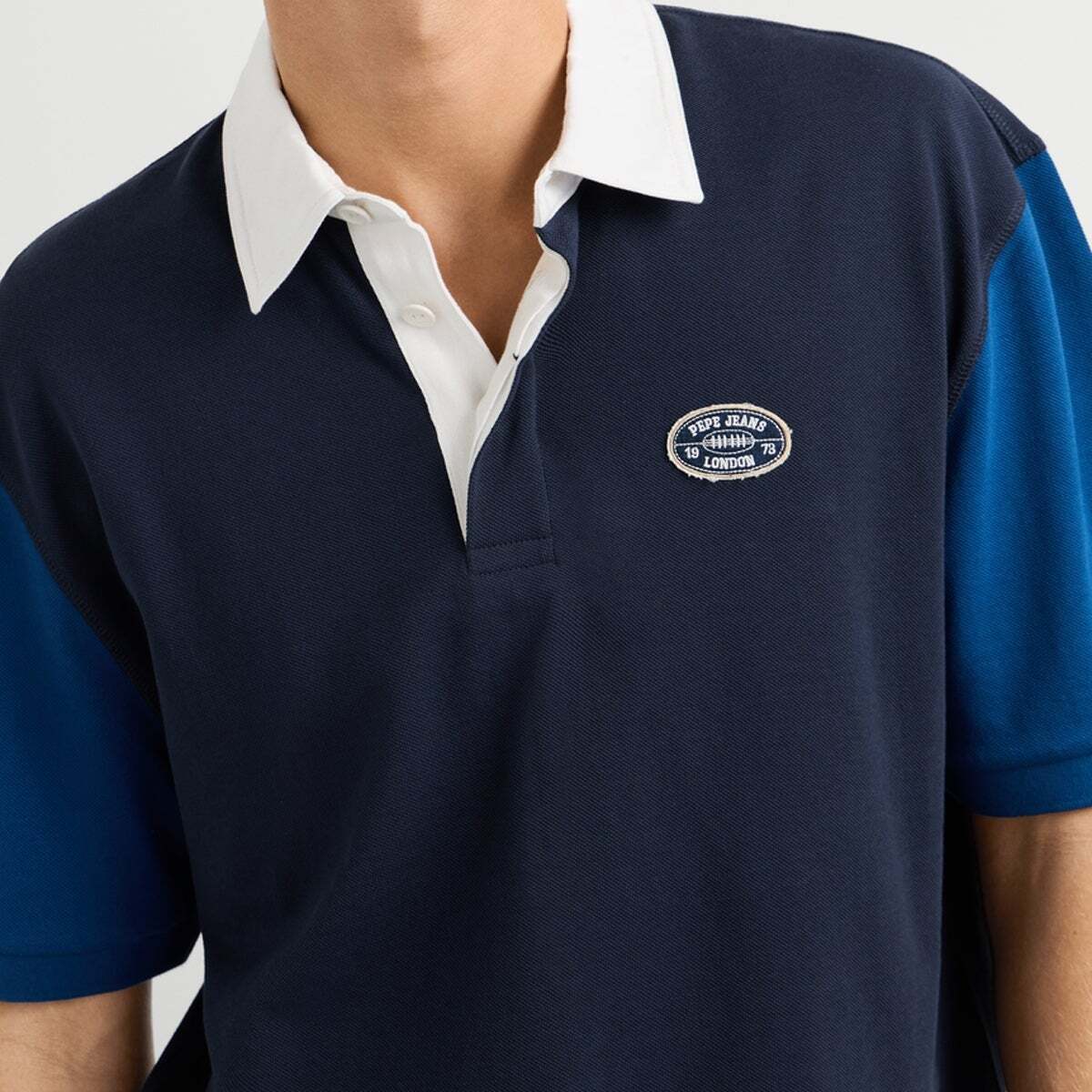 Polo Piqué Coupe Casual bleu mer profonde, PEPE JEANS