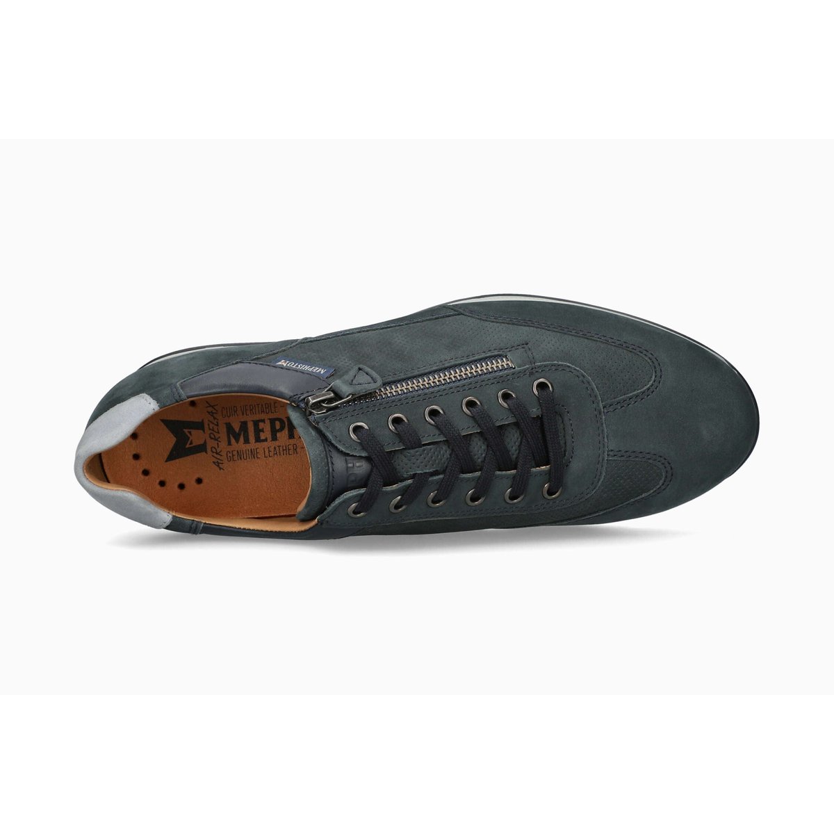Baskets en cuir LEON bleu deep blue p5147104, MEPHISTO
