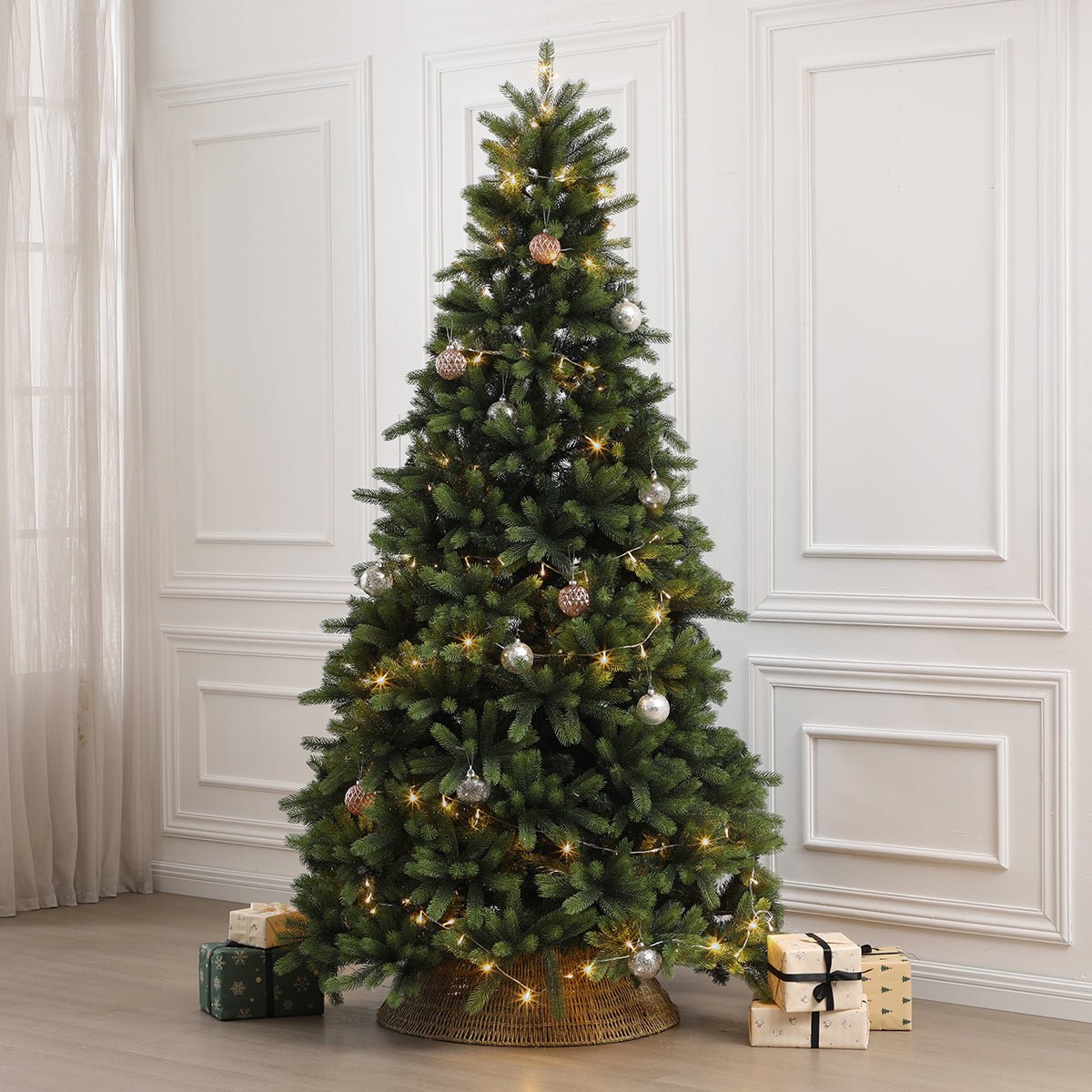 Jupe de sapin décorative en fibres naturelles D84 NOEL marron, SIA DECO