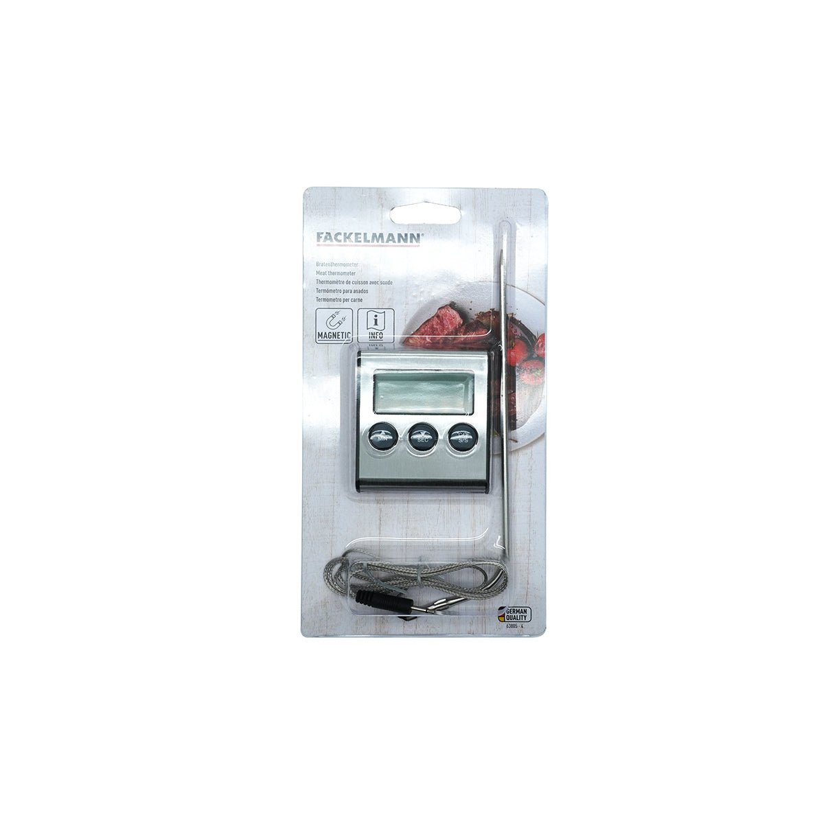 Thermomètre de cuisson digital à sonde gris, FACKELMANN
