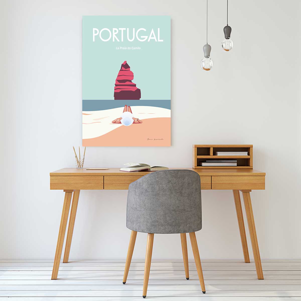 Tableau mer plage au portugal tableau alu dibond, HEXOA