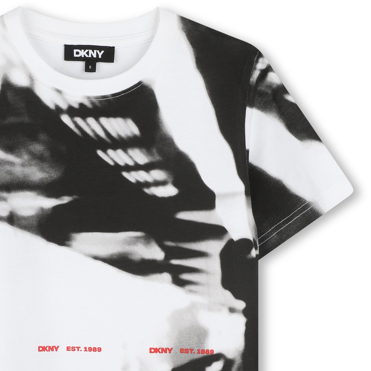 T-shirt en coton imprimé blanc, DKNY