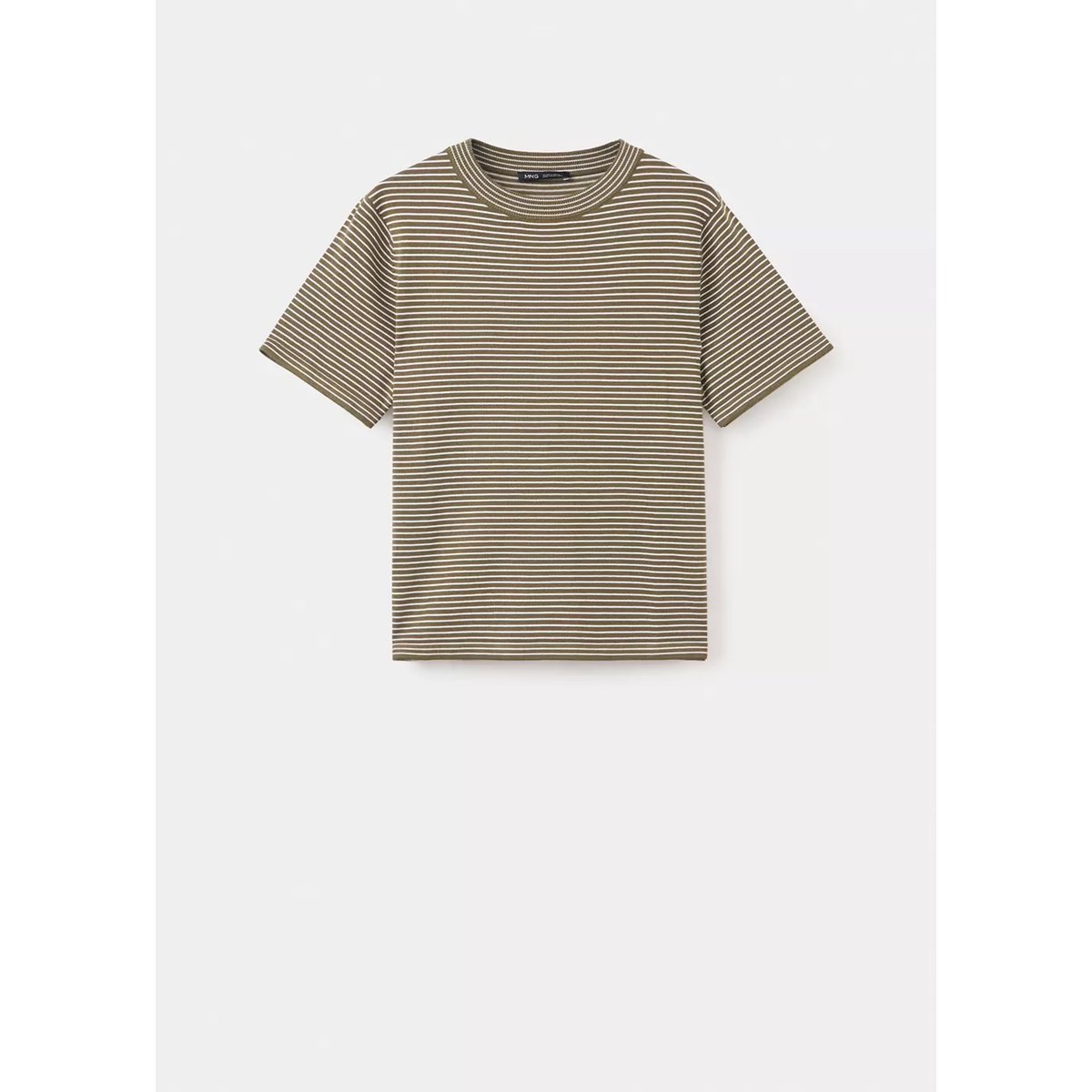 Pull en maille fine à rayures kaki, MANGO