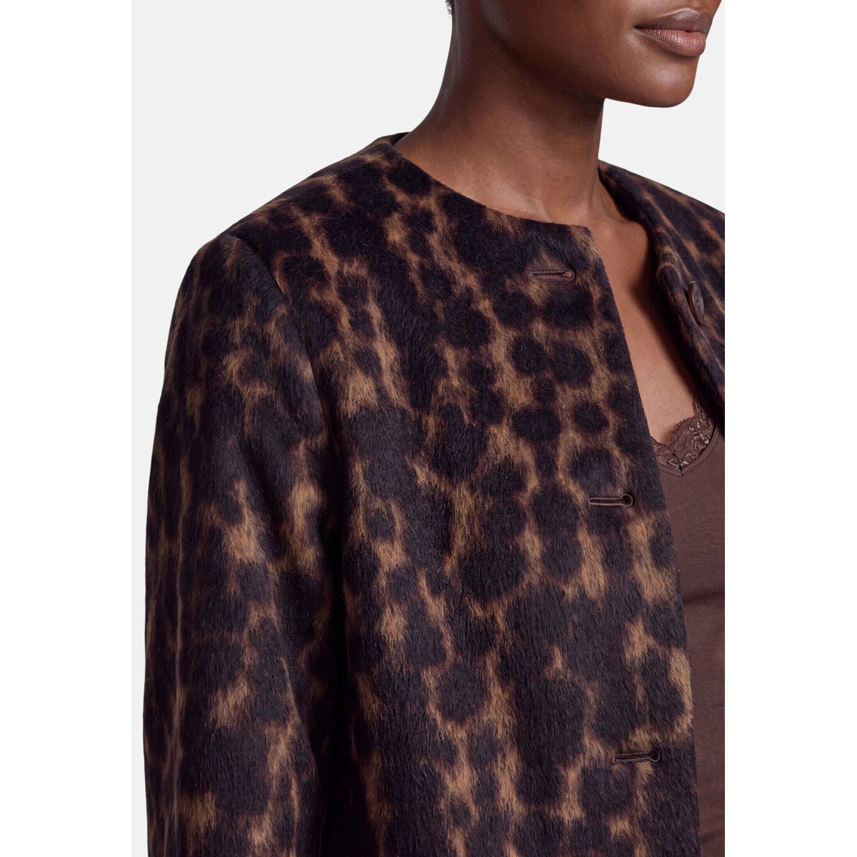 Blazer casual à motif jacquard brown/black, ZERO