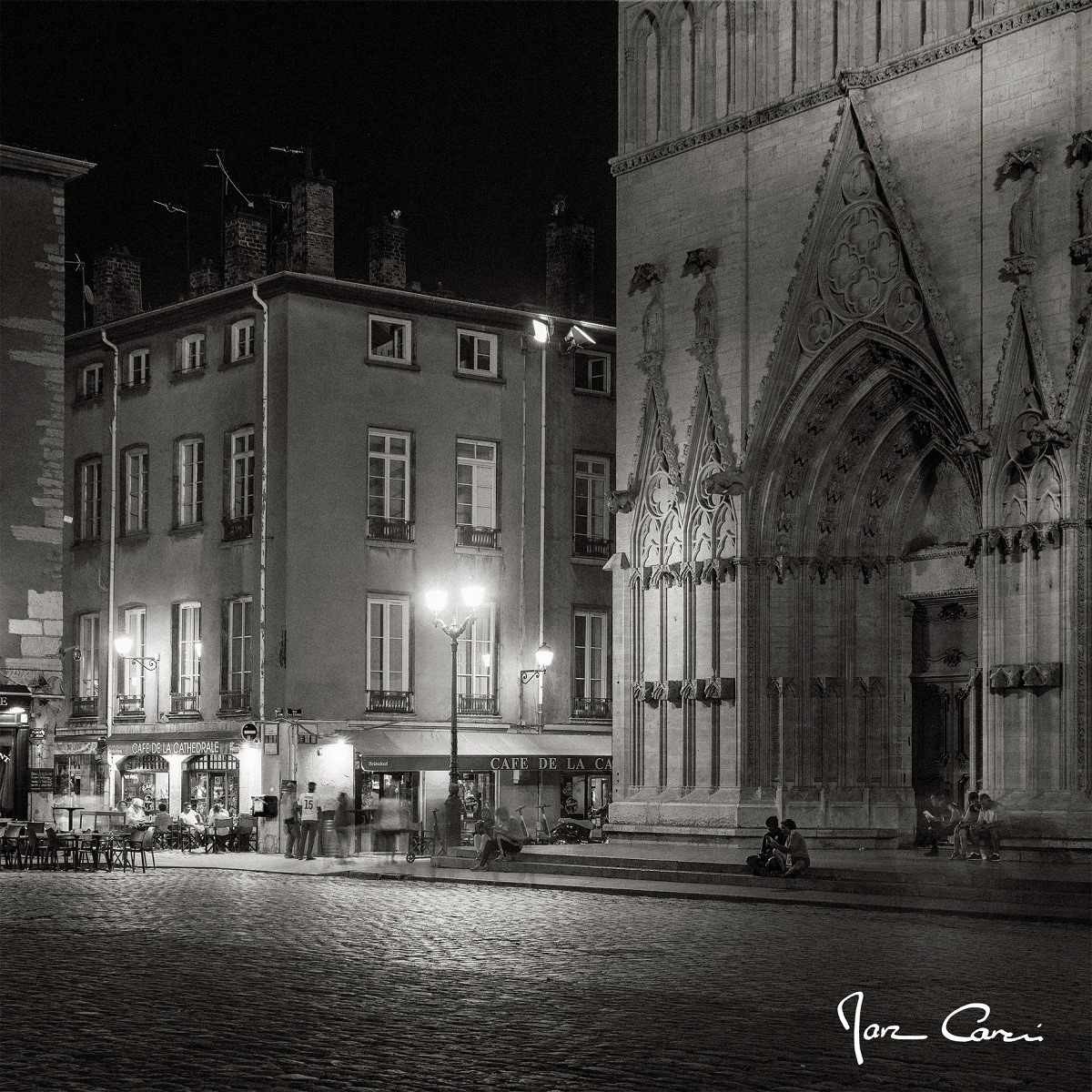 Tableau Mural Place Saint-jean Lyon Noir Et Blanc ARCHITECTURE tableau en verre, CEANOTHE