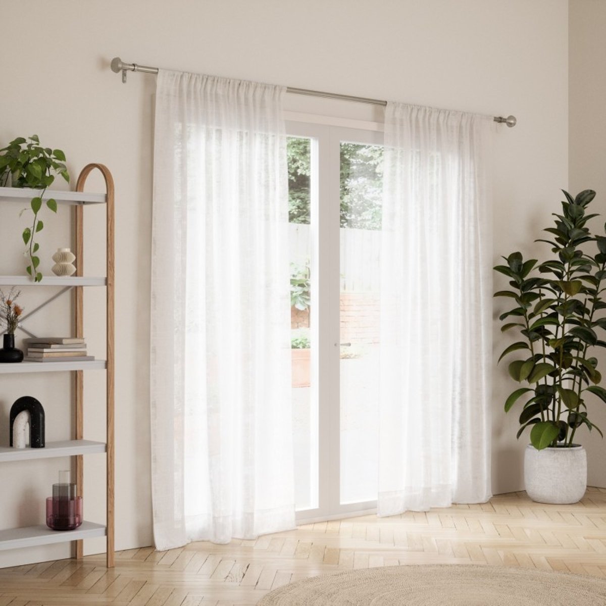 Tringle à rideaux extensible ELLA argent, UMBRA
