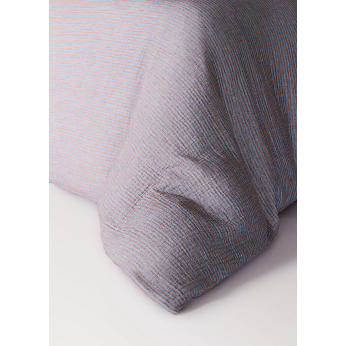 Housse de couette 100 % coton rayures Lit 150/160 cm rose géranium, MANGO HOME