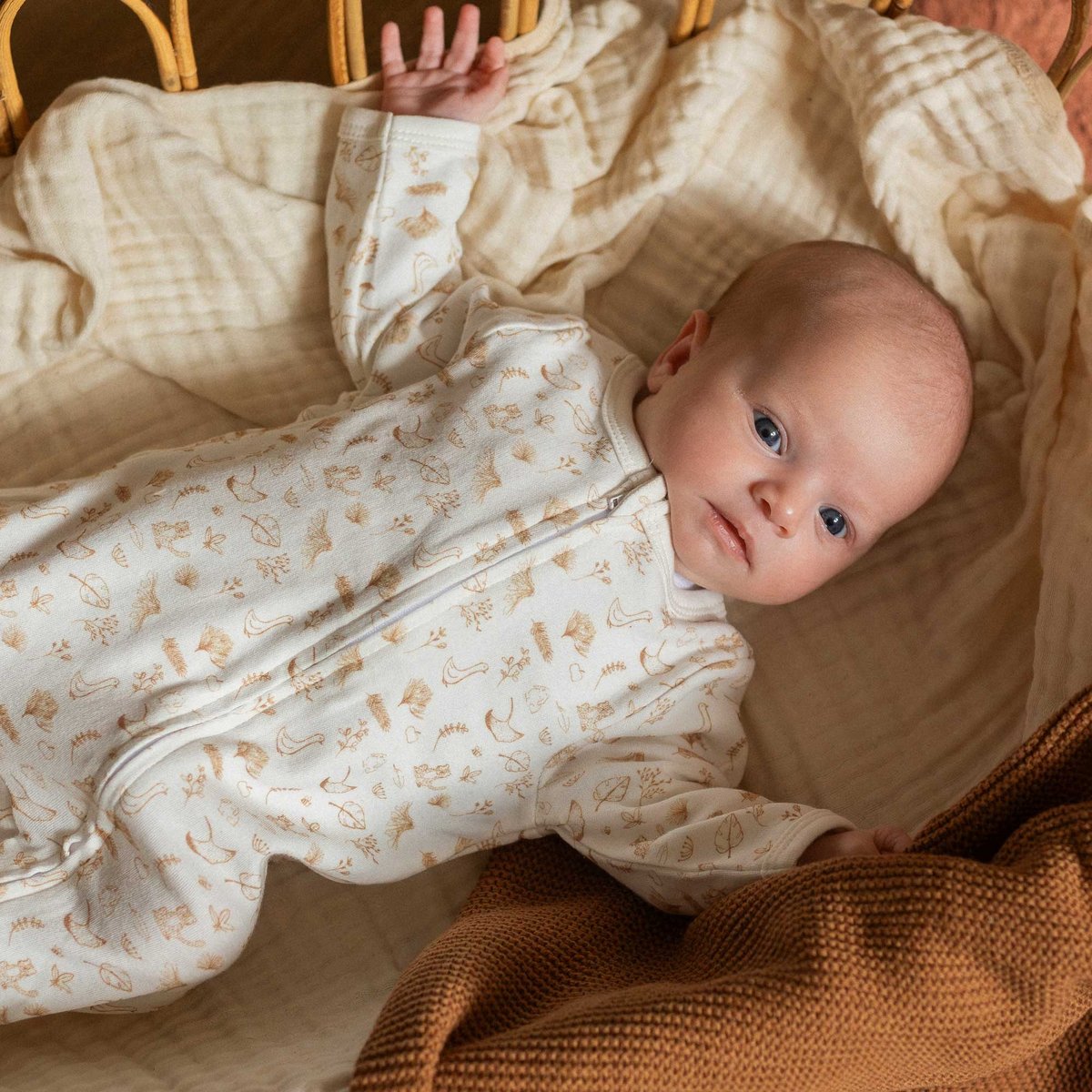 Pyjama naissance zippée - Wonderfull beige, TROIS KILOS SEPT