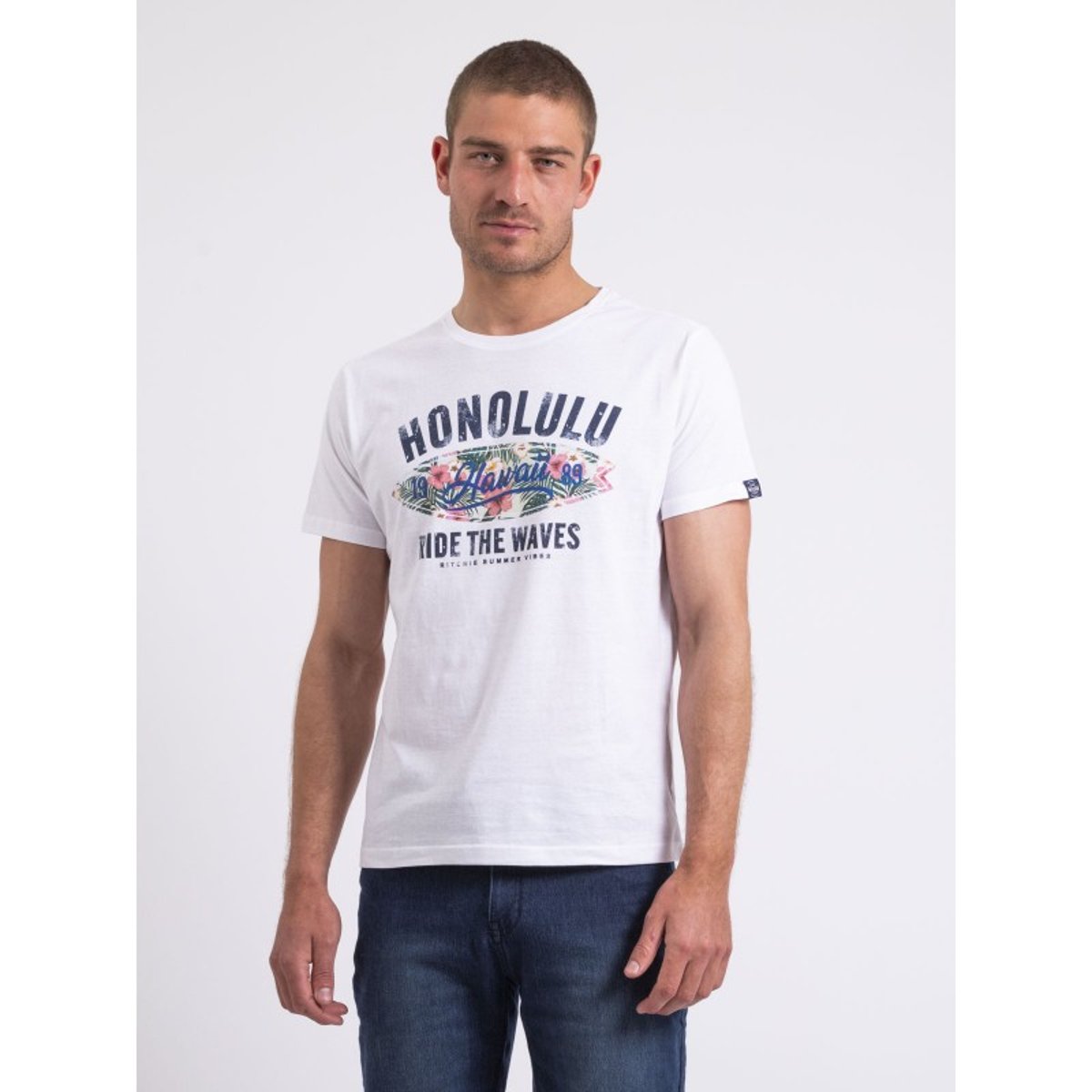 T-shirt Col Rond Niroulio blanc, RITCHIE