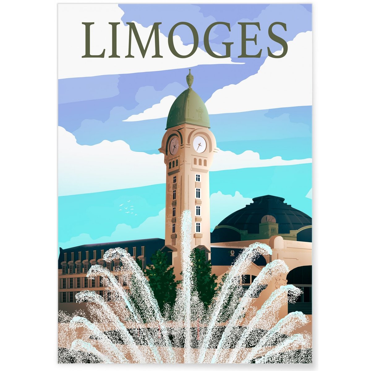 Affiche ville Limoges blanc, L'AFFICHERIE