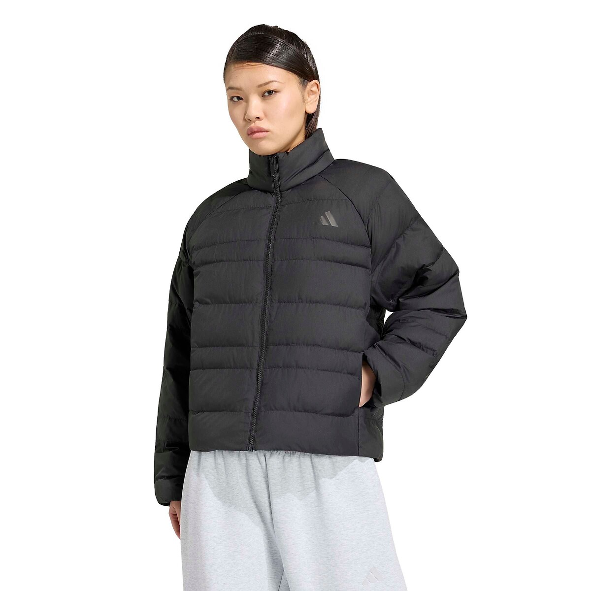 Doudoune courte fermeture zippée, plein hiver noir, ADIDAS SPORTSWEAR