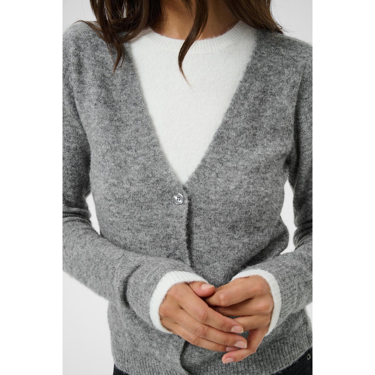 Pullover tricoté gris grey melange, KAFFE