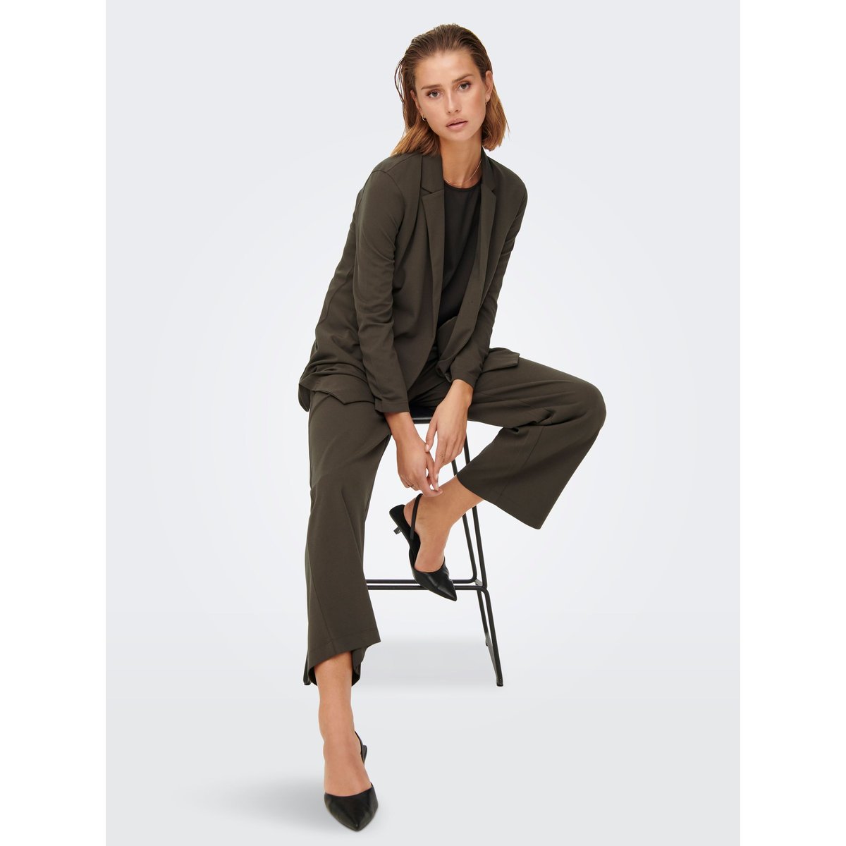 Blazer long, coupe droite chocolate brown 1, JDY