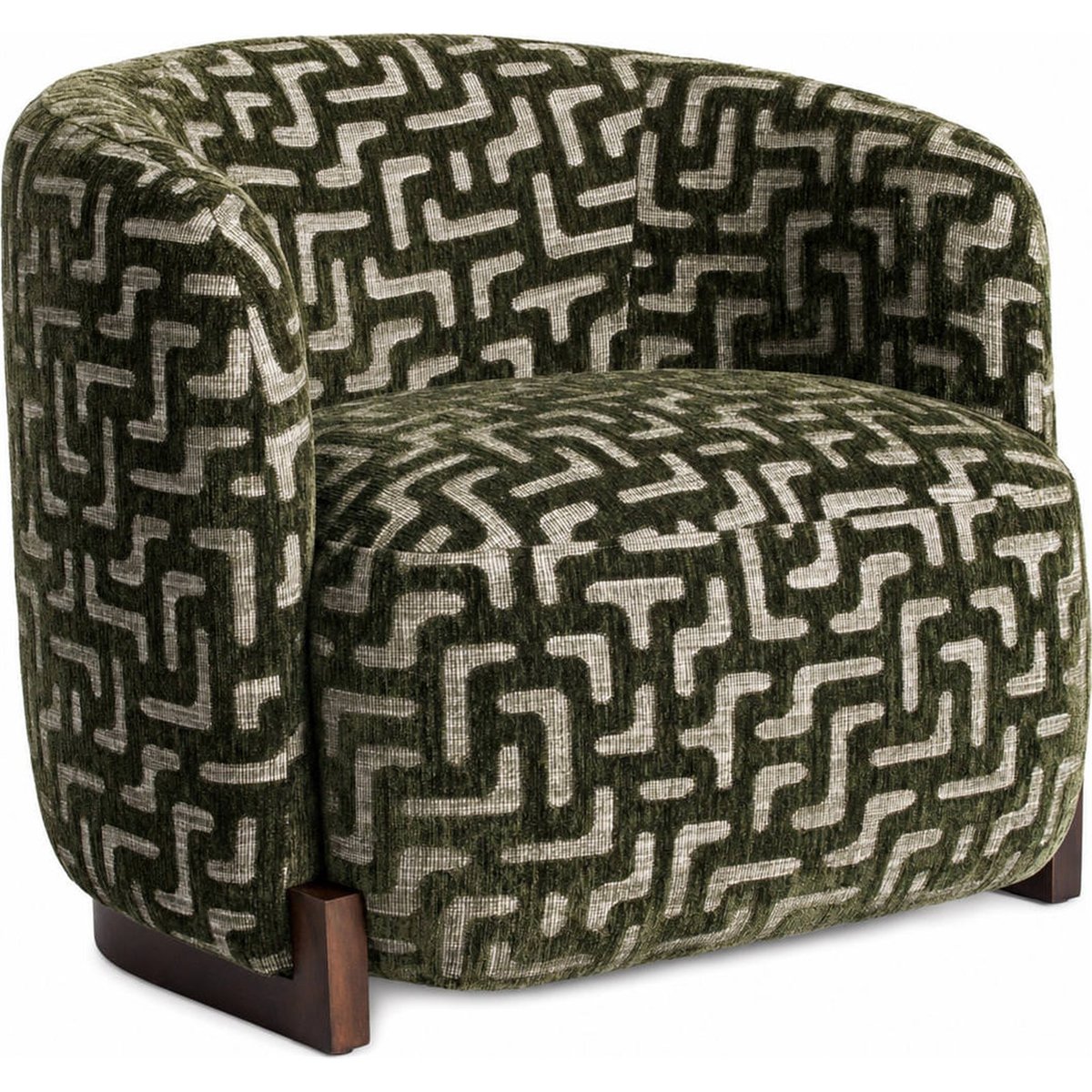 Fauteuil lounge motif géométrique mousse labyrinthe, RECOLLECTION