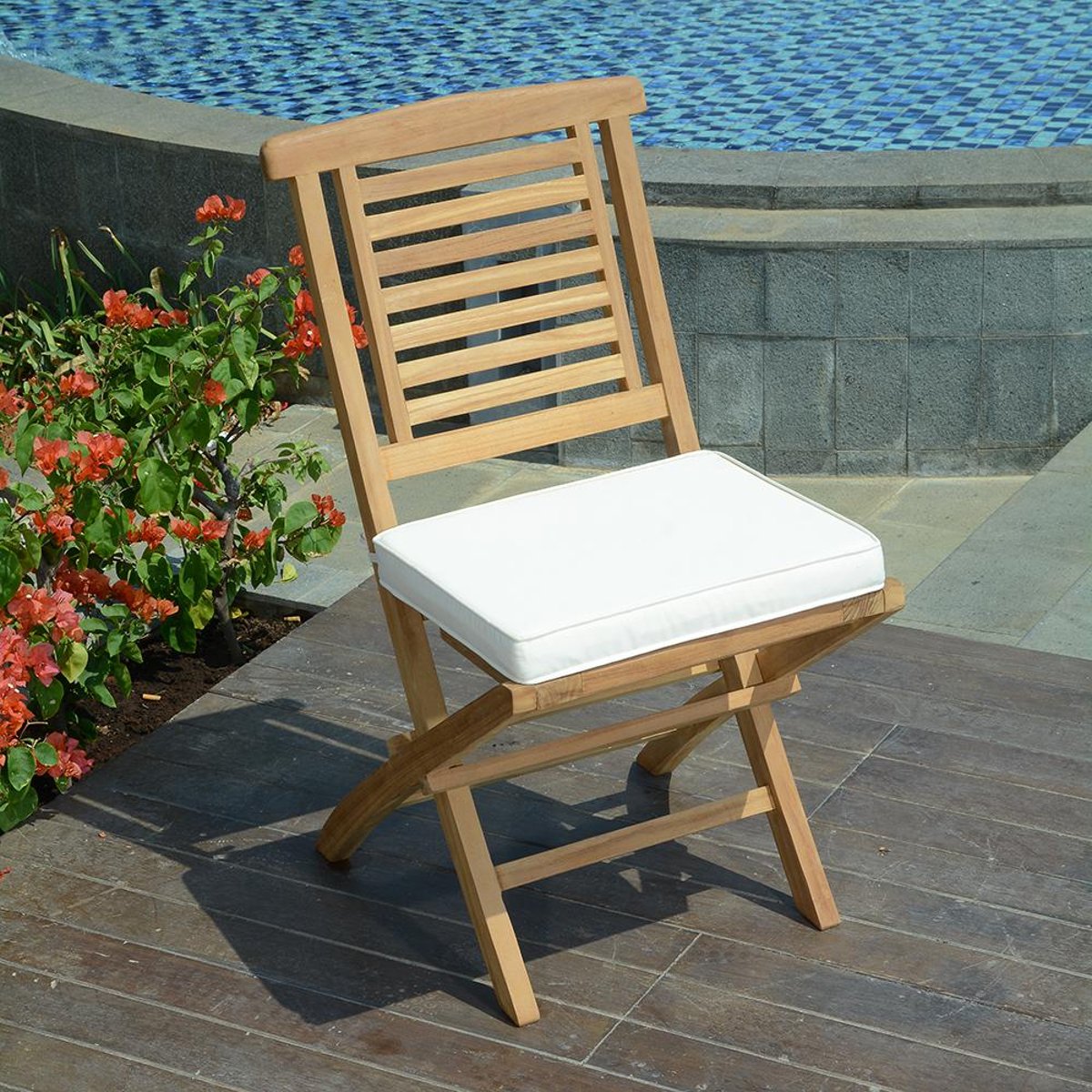 Chaises de jardin pliantes en teck massif (lot de 2) - BARBADE naturel, TECK ATTITUDE