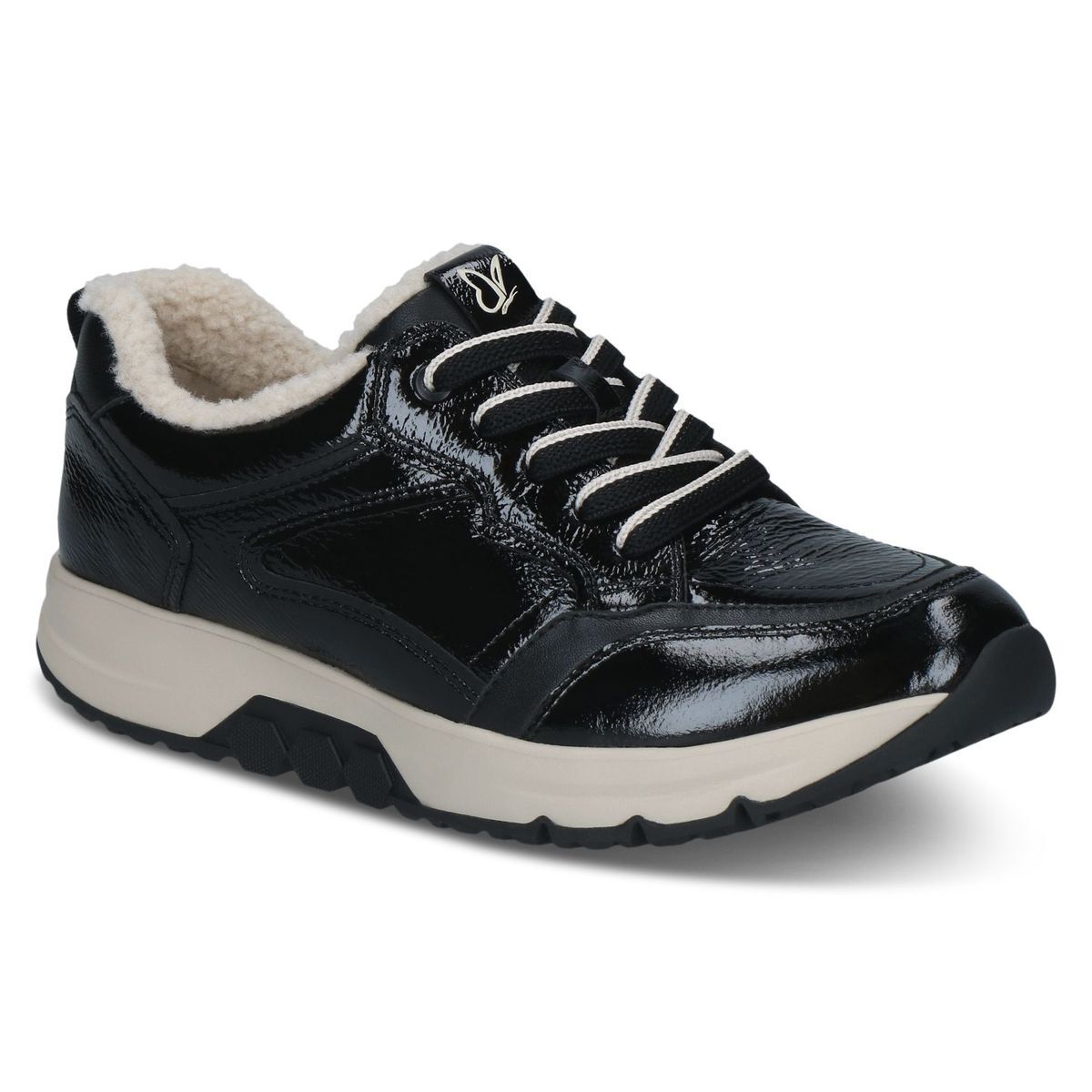 Basket en cuir noir mat, CAPRICE