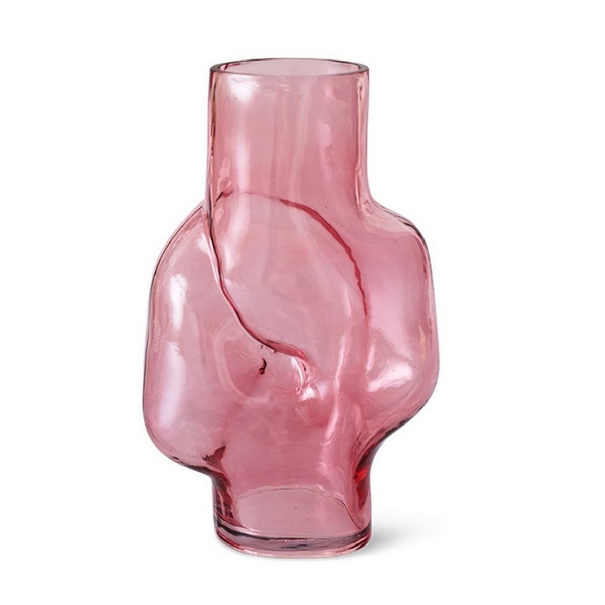 Vase design organique verre Gleam rose, HKLIVING