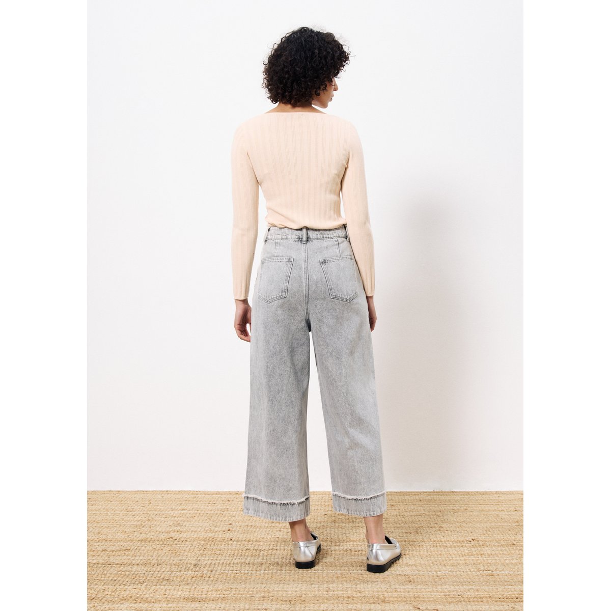 Pull en coton PATRICIE rose pale, FRNCH