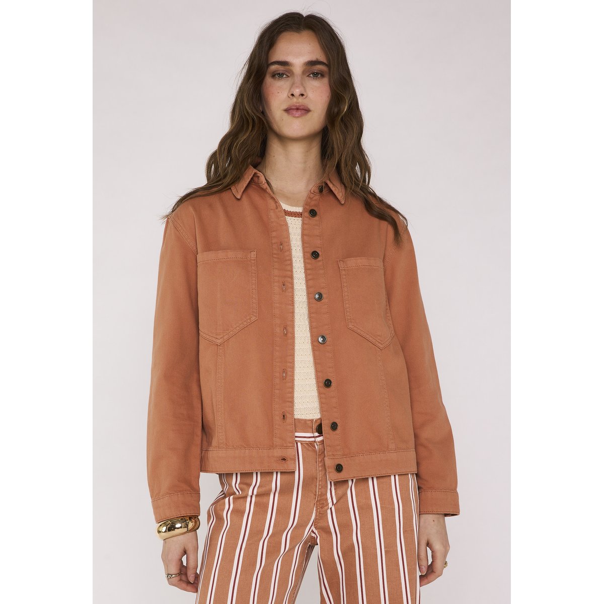 Chemisier manches longues en coton DIXIE terracotta, Maison 123