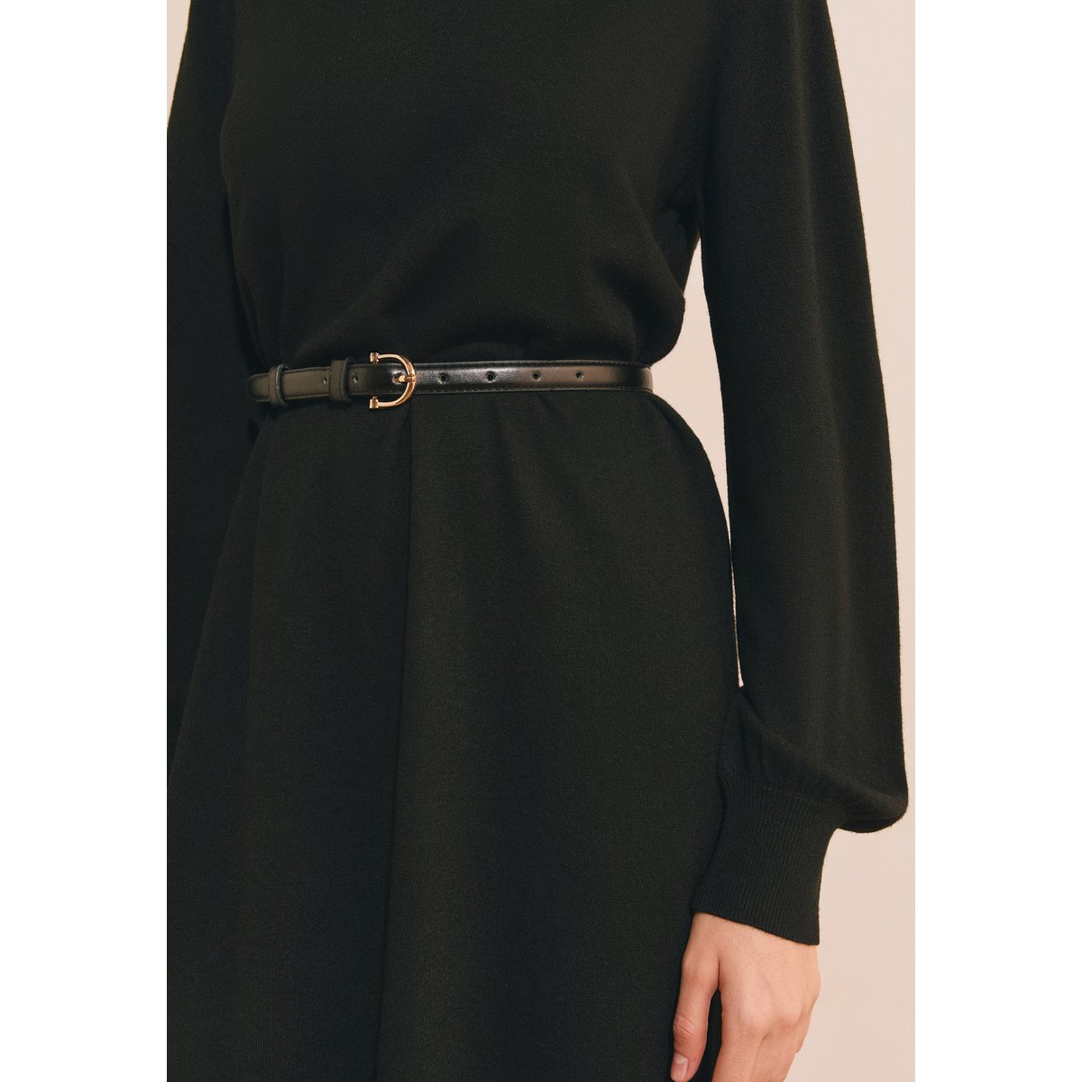 Robe courte manches longues ROYALE noir, ETAM
