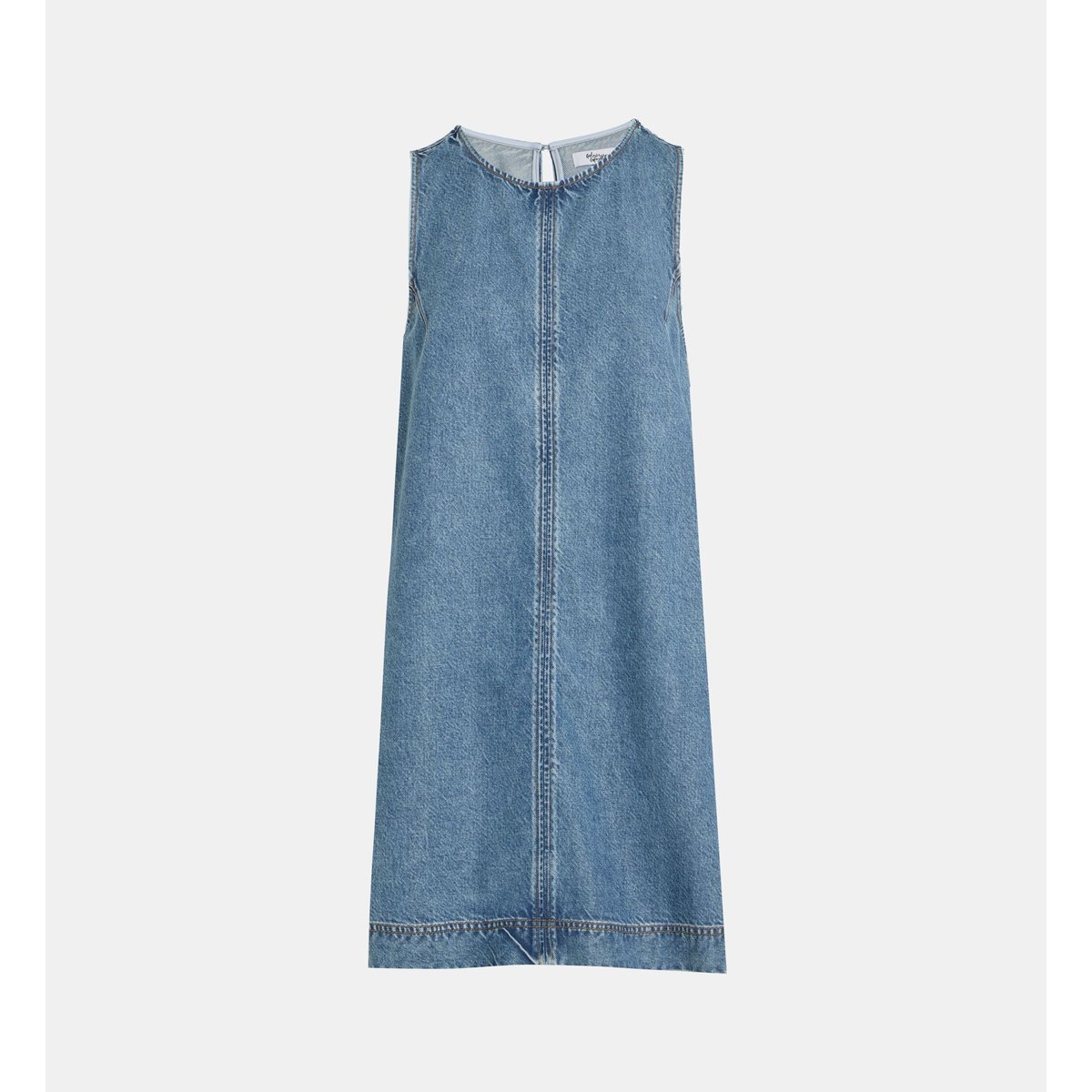 Robe denim courte corfou sans manches bleu moyen, GALERIES LAFAYETTE