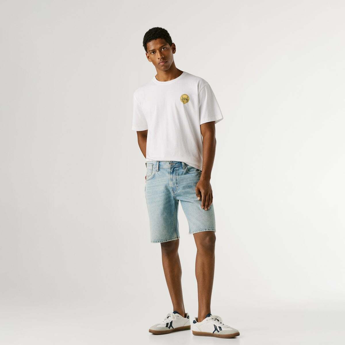 Bermuda En Denim Coupe Ample 12 oz blue rigid denim, PEPE JEANS