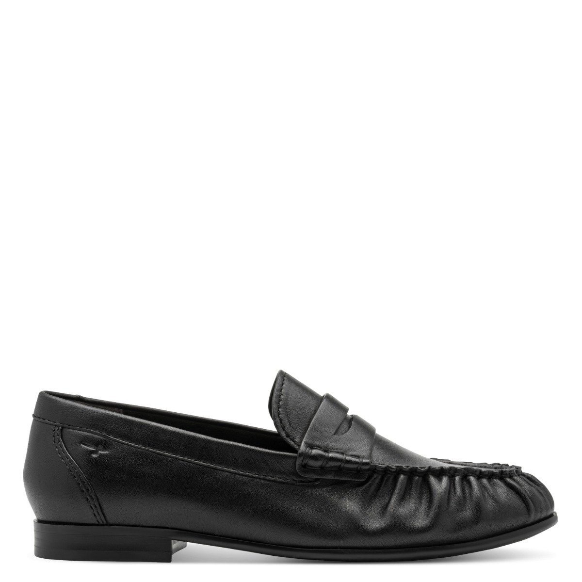 Slipper en cuir noir, TAMARIS
