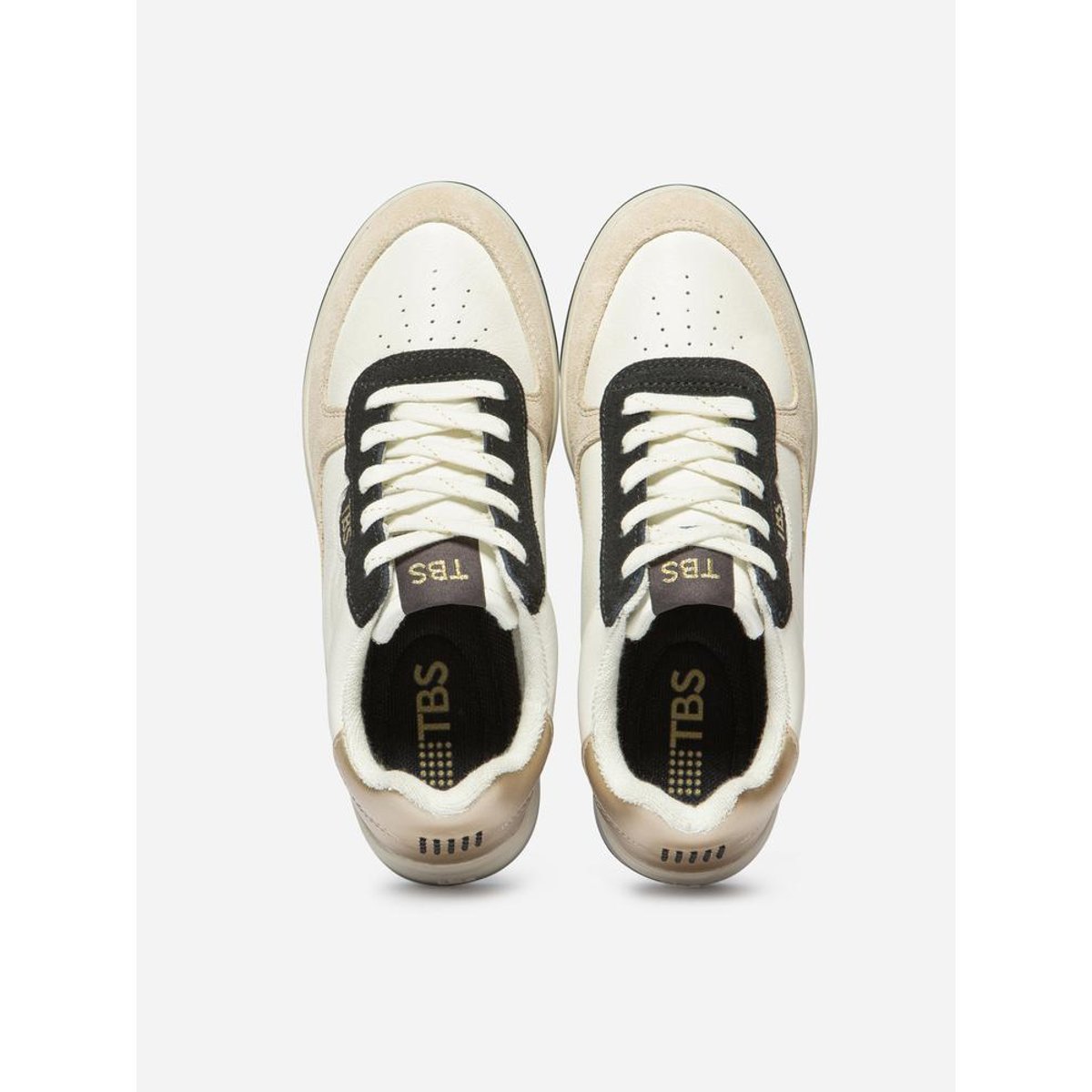 Baskets CORALIE blanc navy platine, TBS