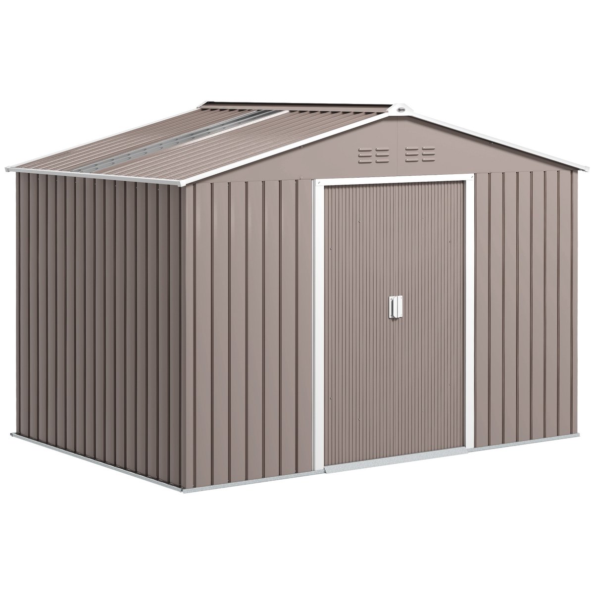 Abri de jardin Acier galvanisé Gris clair gris, OUTSUNNY