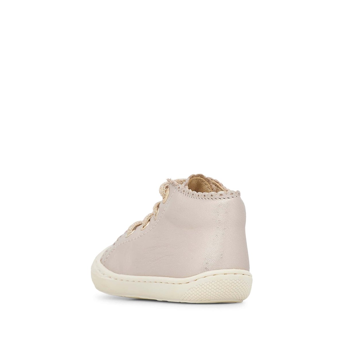 Chaussures premiers pas en cuir laminé COTTINS rose poudré, NATURINO
