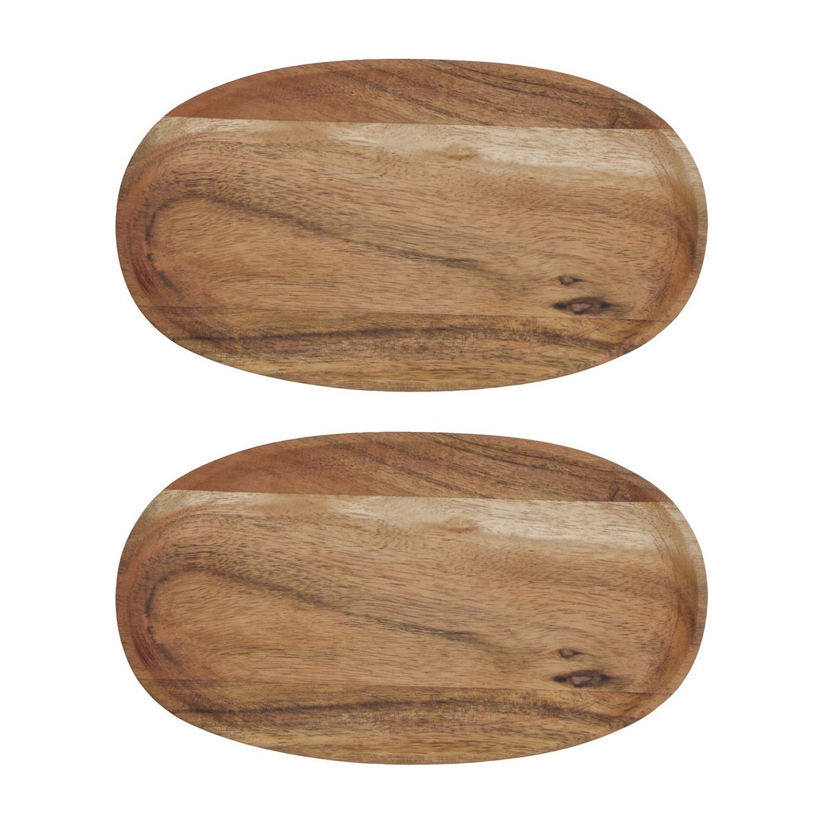 Plateaux Wood Ovale petit lot de 2 naturel, HOUSE DOCTOR