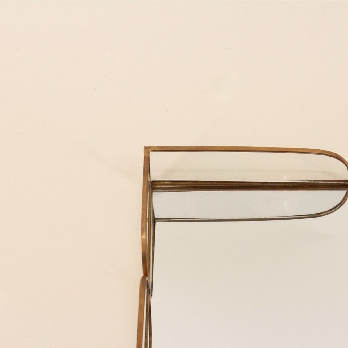 Plateau doré à fond miroir 28x16cm doré, ORNAMI