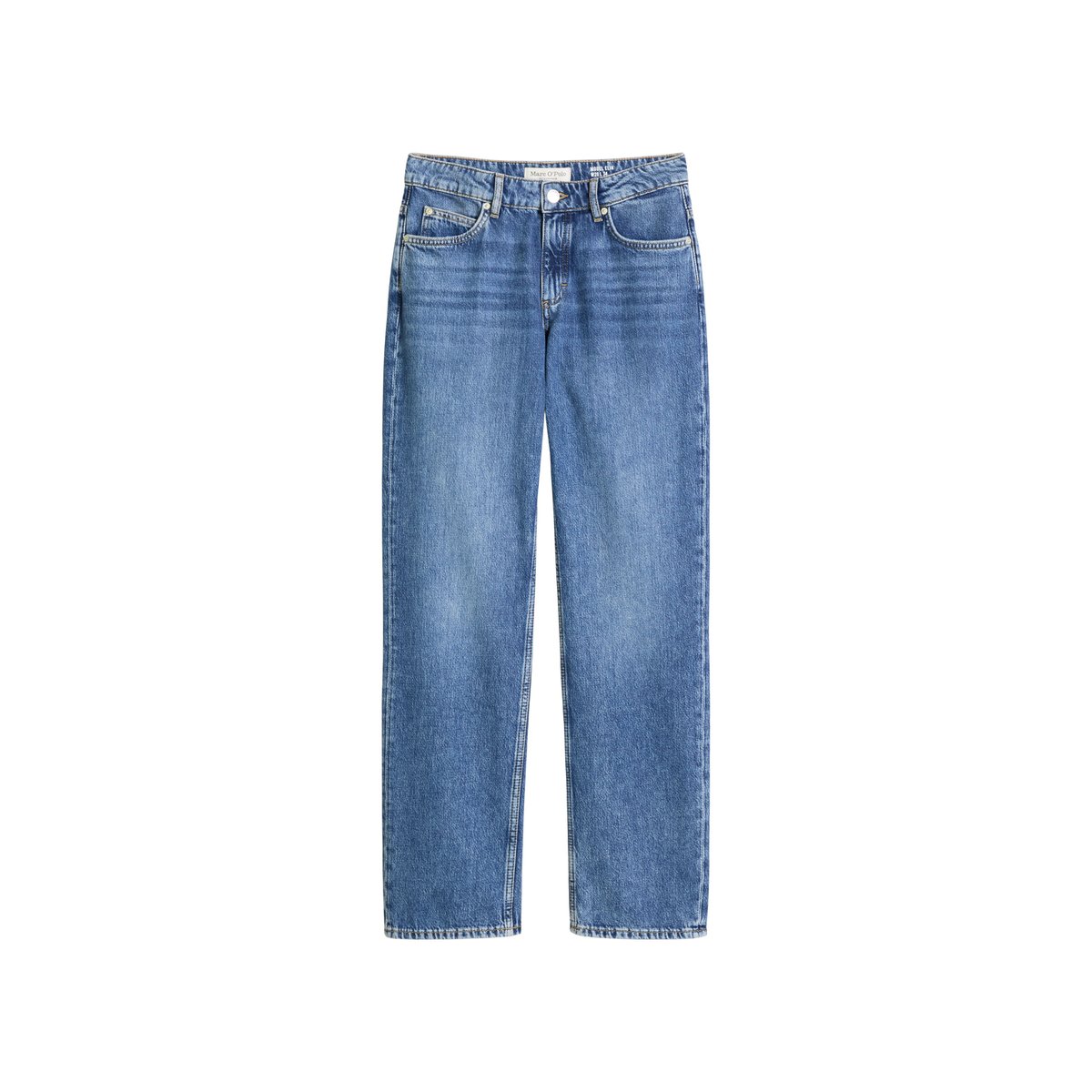 Jeans modèle Elin, coupe droite en denim rigide sans élasthanne bleu, MARC O'POLO