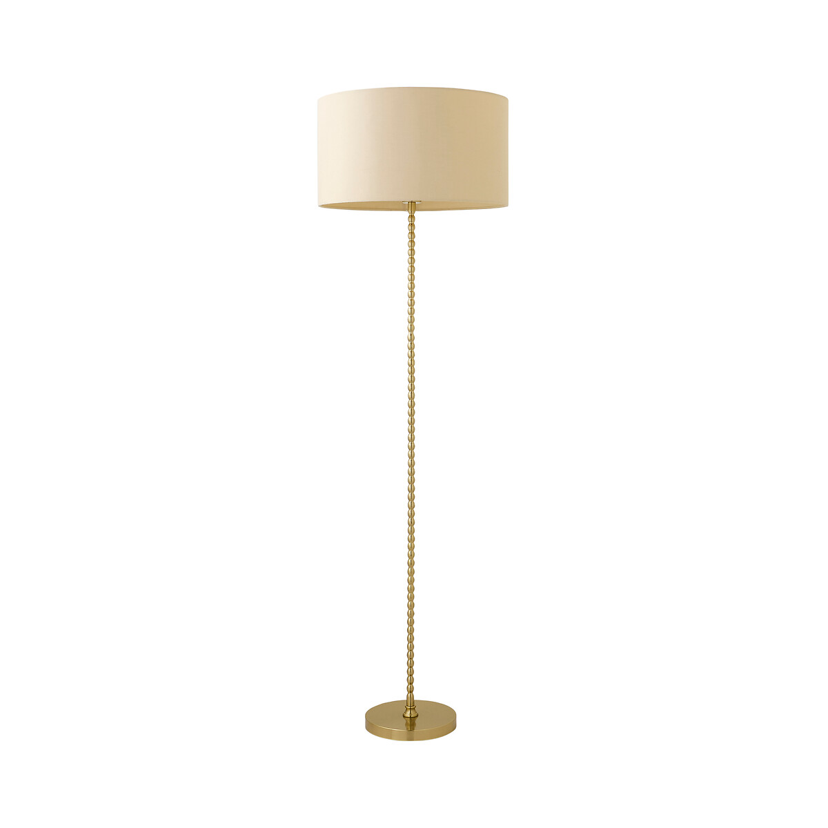 Max Bobble Floor Lamp with Fabric Drum Shade in Matte Black natural, SO'HOME