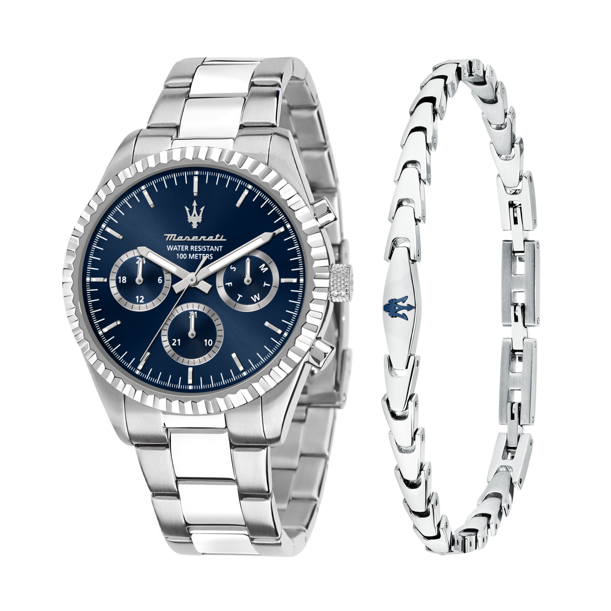 Montre Analogique  COMPETIZIONE argenté bleu foncé argenté, MASERATI