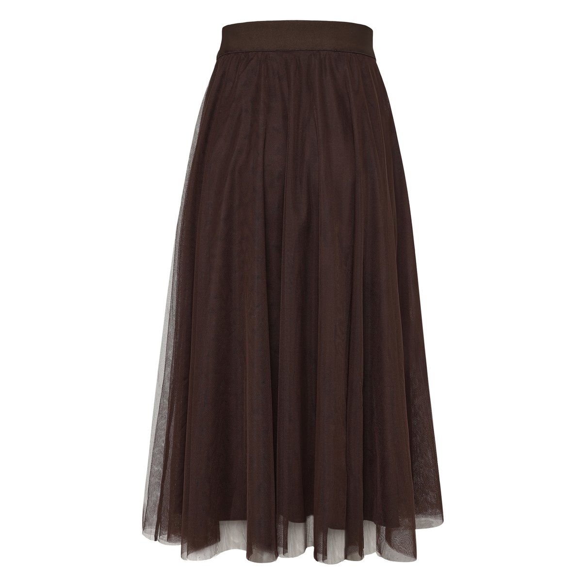 Jupe en tulle à taille élastique chocolate plum, ZERO