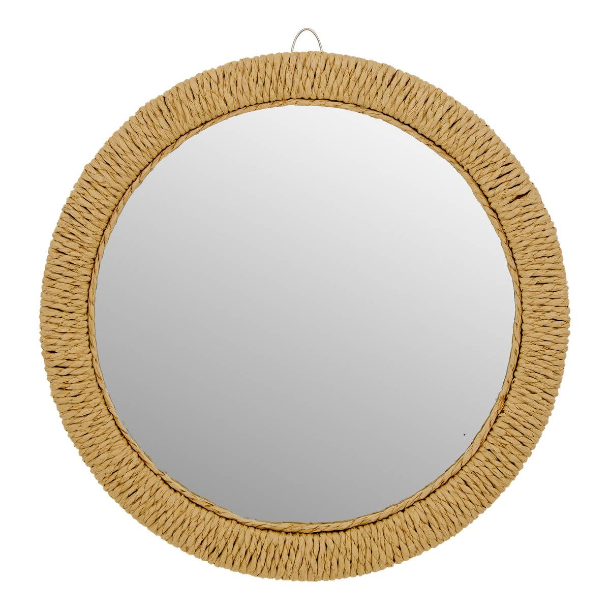 Lot de 3 miroirs ronds en corde TILIA marron, ATMOSPHERA