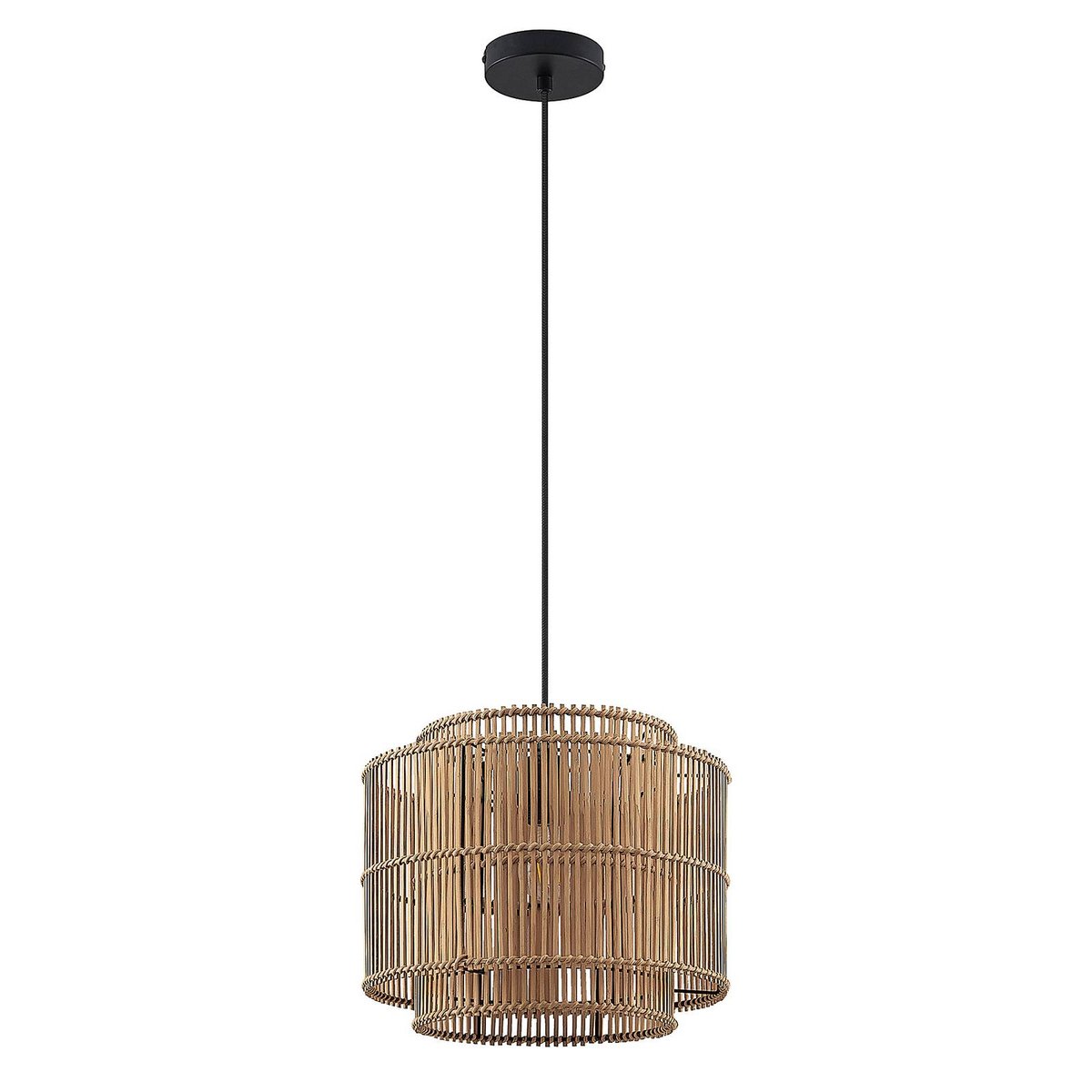 Suspension en bambou scandinave, Bridga bambou naturel, noir, LINDBY