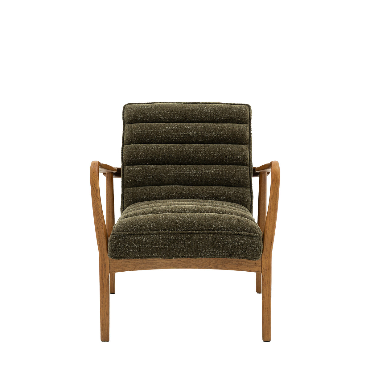 Fairfield Mid-Century Boucle Armchair with Solid Wood Frame green, ÉDITÉ