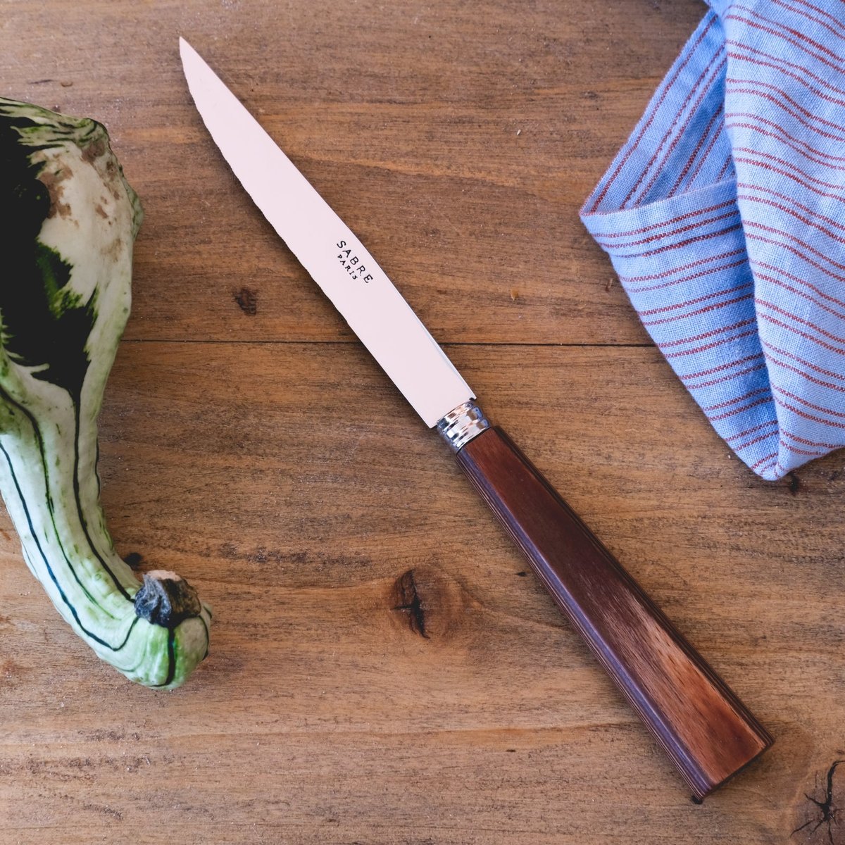 Couteau à steak, Nature bois stratifié clair, SABRE