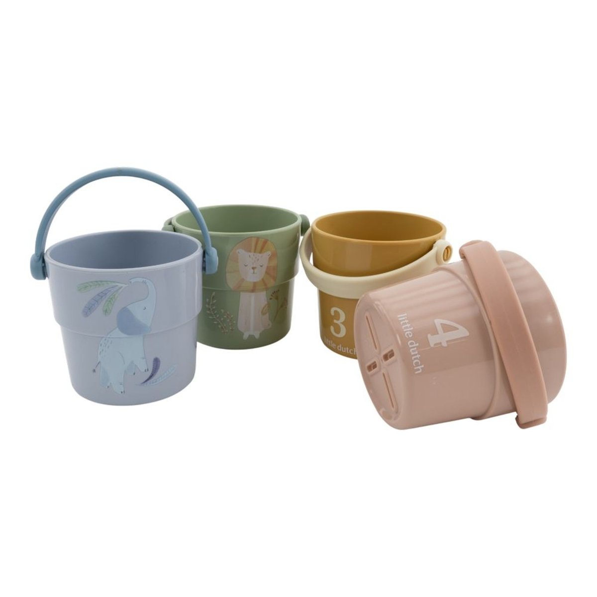 Lot de 4 gobelets de bain multicolore, LITTLE DUTCH