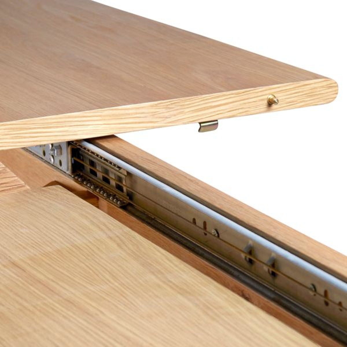 Table repas 180cm allonge intégrée chêne naturel, ZAGO